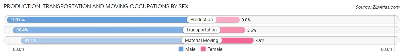 Production, Transportation and Moving Occupations by Sex in Hollidaysburg borough