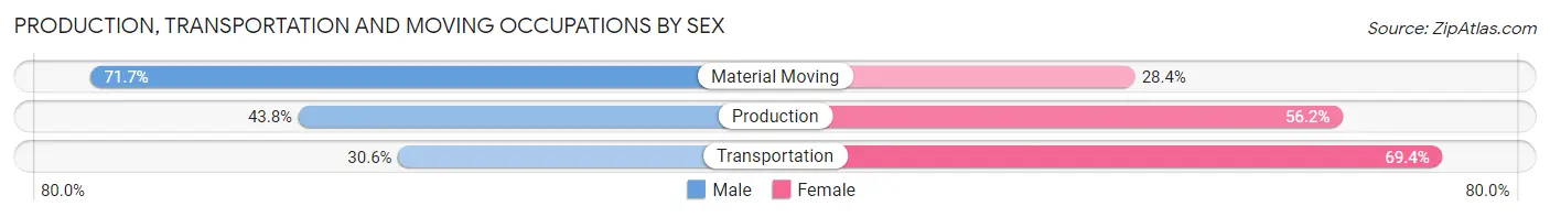 Production, Transportation and Moving Occupations by Sex in Honesdale borough