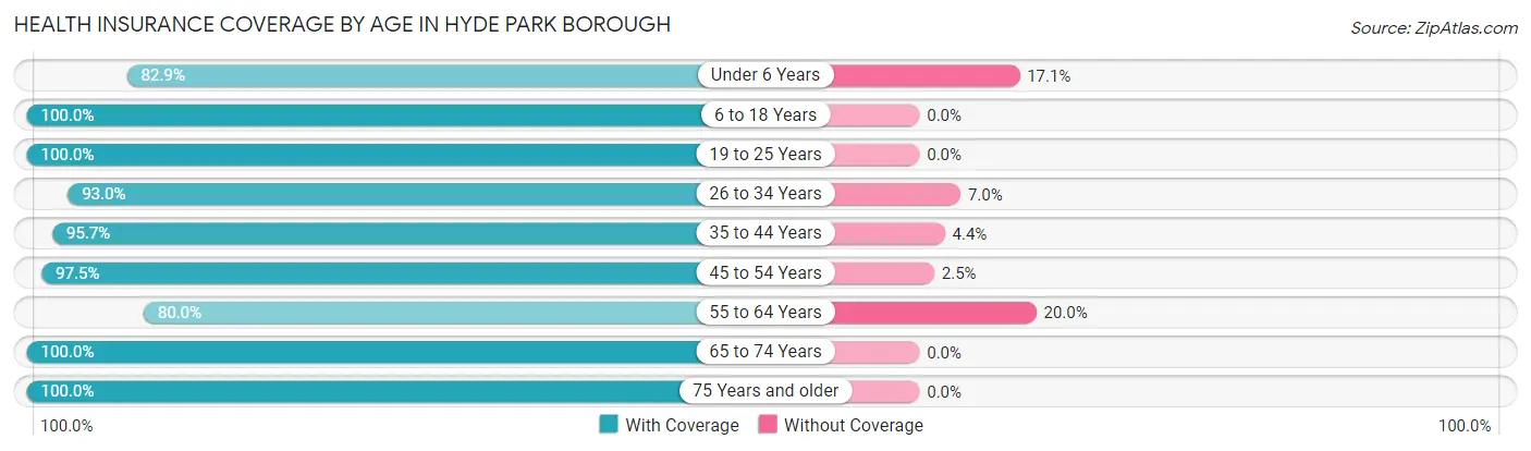 Health Insurance Coverage by Age in Hyde Park borough