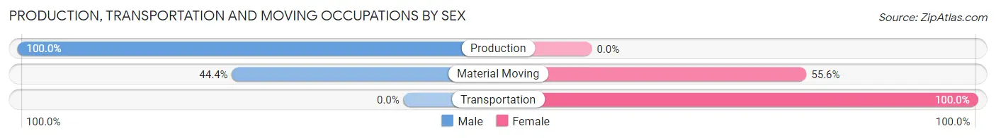 Production, Transportation and Moving Occupations by Sex in Hyde