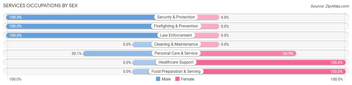 Services Occupations by Sex in Hyde