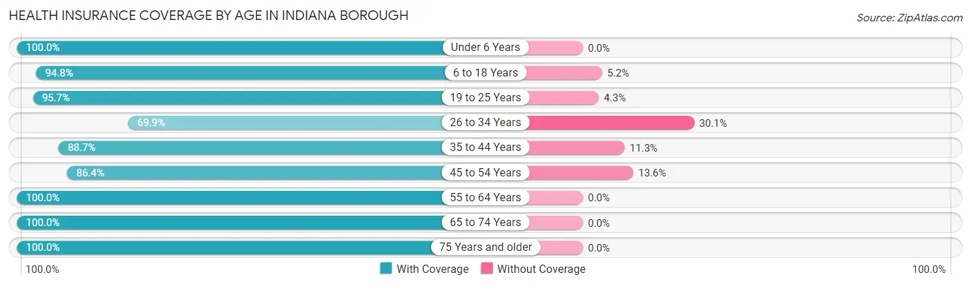 Health Insurance Coverage by Age in Indiana borough