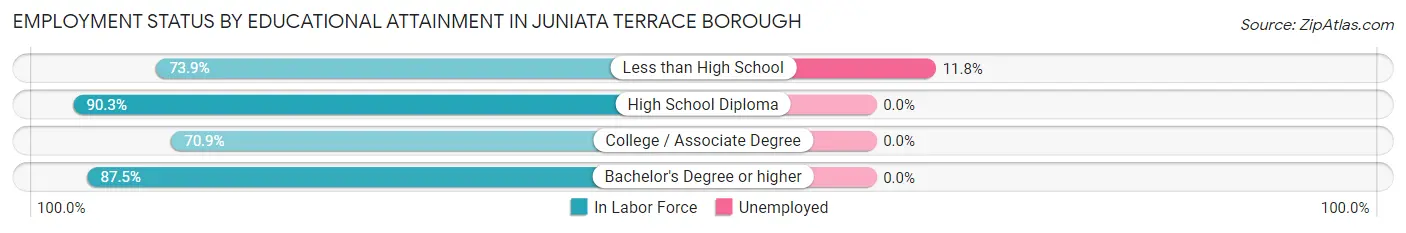 Employment Status by Educational Attainment in Juniata Terrace borough
