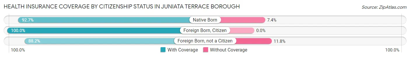 Health Insurance Coverage by Citizenship Status in Juniata Terrace borough