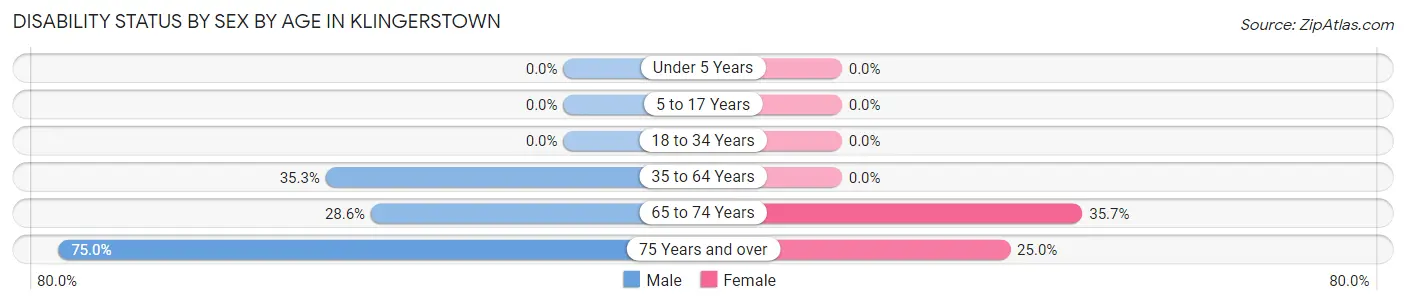 Disability Status by Sex by Age in Klingerstown