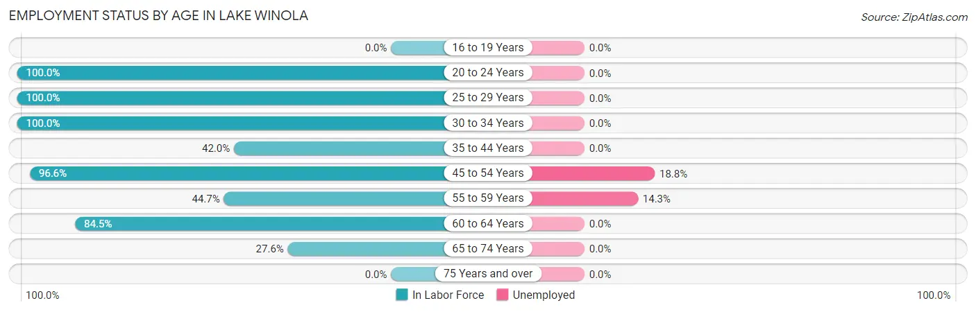 Employment Status by Age in Lake Winola