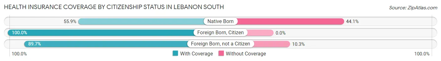 Health Insurance Coverage by Citizenship Status in Lebanon South