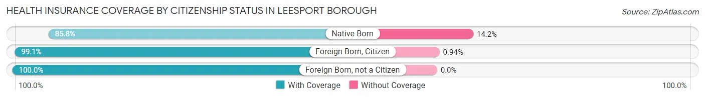 Health Insurance Coverage by Citizenship Status in Leesport borough