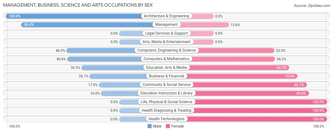 Management, Business, Science and Arts Occupations by Sex in Leesport borough