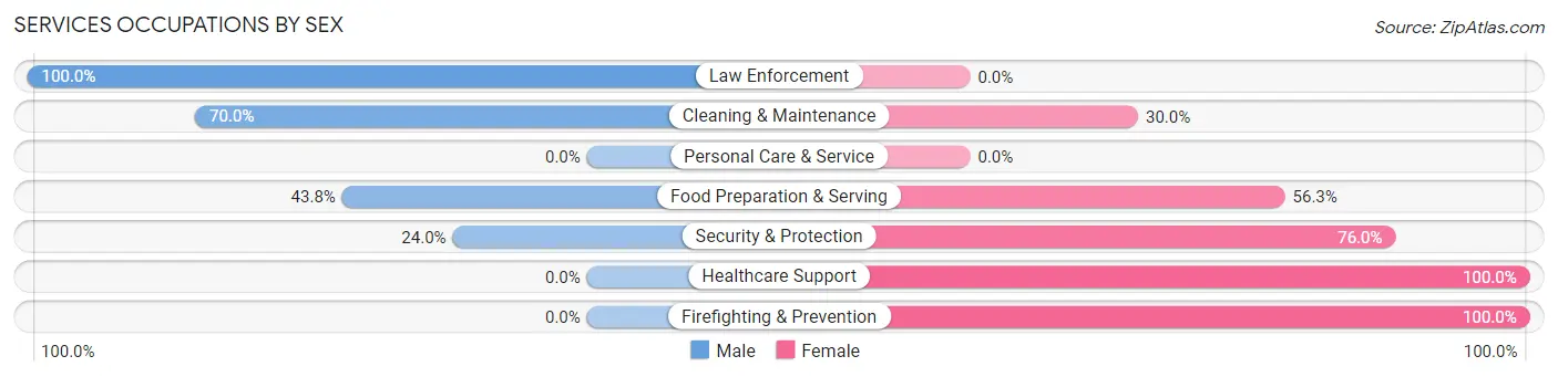 Services Occupations by Sex in Martinsburg borough