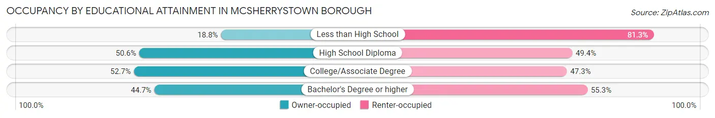 Occupancy by Educational Attainment in McSherrystown borough