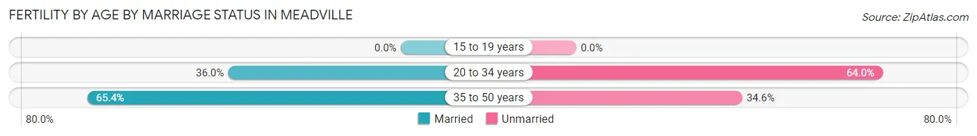 Female Fertility by Age by Marriage Status in Meadville