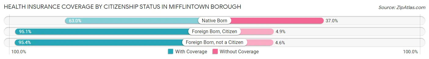 Health Insurance Coverage by Citizenship Status in Mifflintown borough