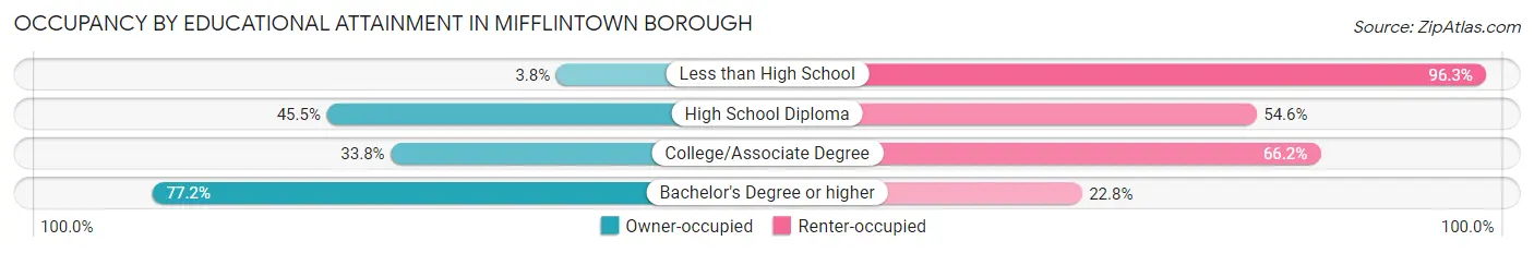 Occupancy by Educational Attainment in Mifflintown borough