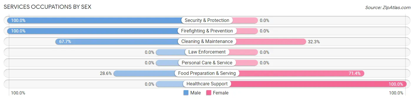 Services Occupations by Sex in Mifflintown borough