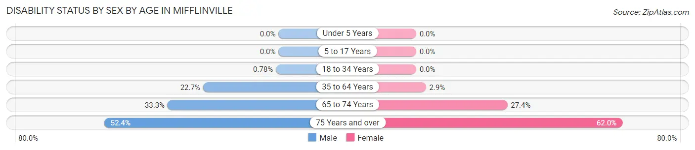 Disability Status by Sex by Age in Mifflinville