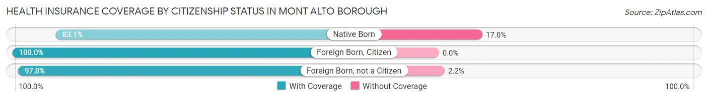 Health Insurance Coverage by Citizenship Status in Mont Alto borough