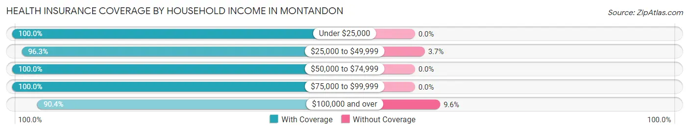 Health Insurance Coverage by Household Income in Montandon