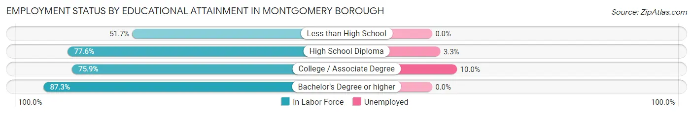 Employment Status by Educational Attainment in Montgomery borough