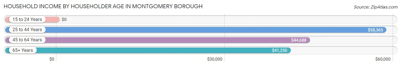 Household Income by Householder Age in Montgomery borough