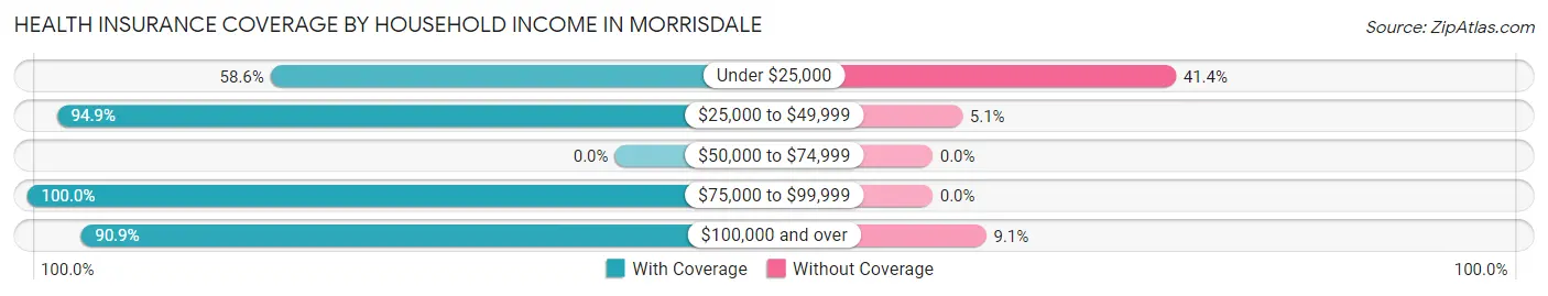 Health Insurance Coverage by Household Income in Morrisdale