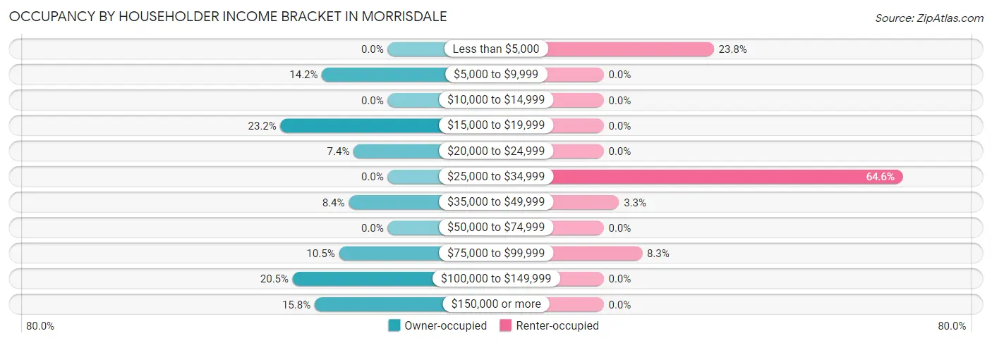 Occupancy by Householder Income Bracket in Morrisdale
