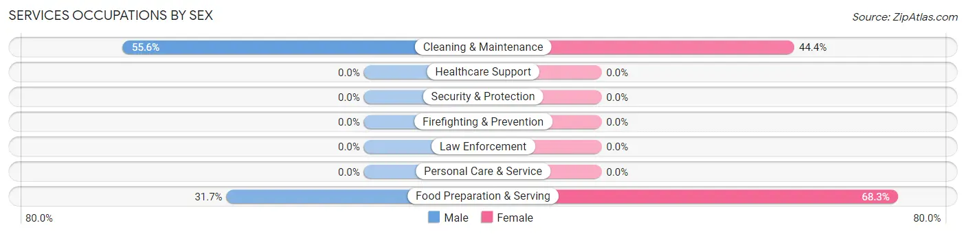 Services Occupations by Sex in Morrisdale
