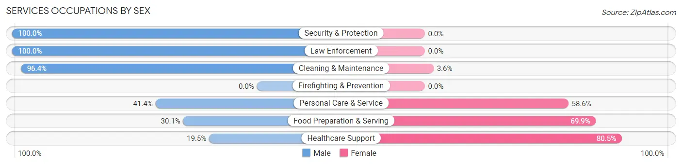 Services Occupations by Sex in Mount Carmel borough