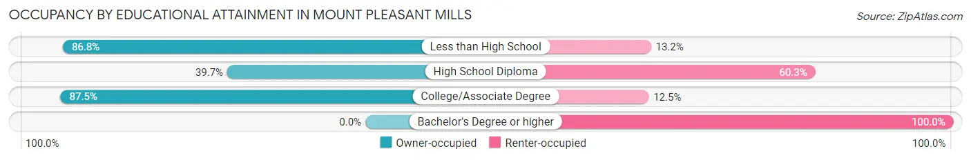 Occupancy by Educational Attainment in Mount Pleasant Mills