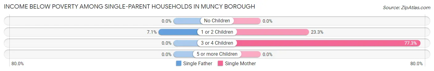 Income Below Poverty Among Single-Parent Households in Muncy borough