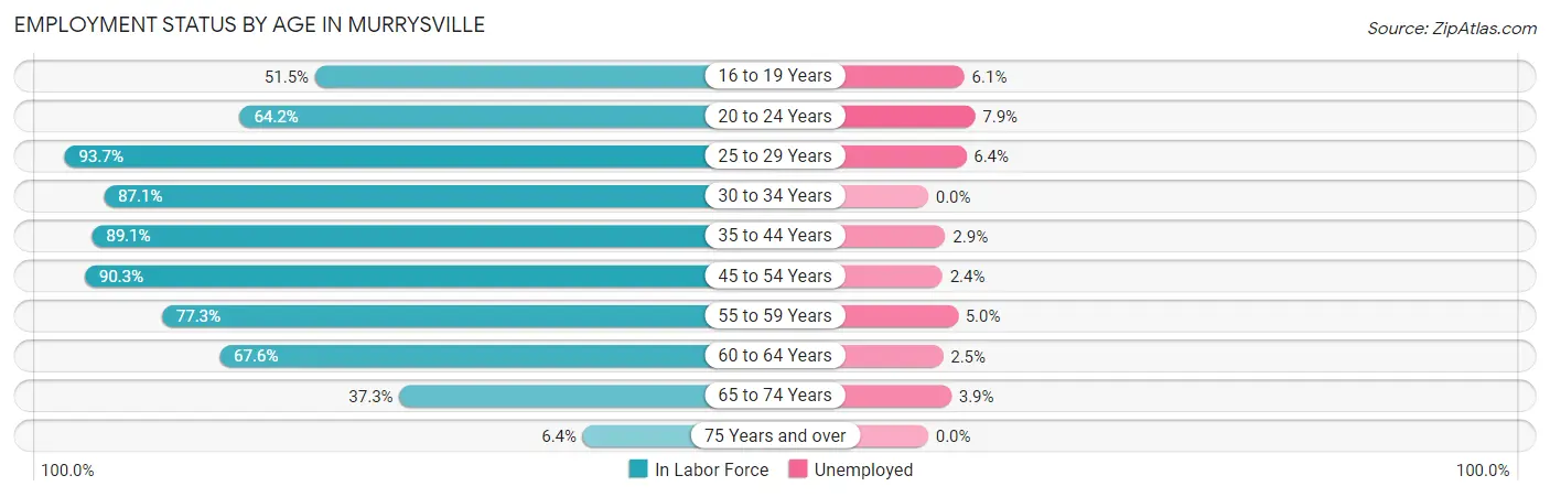 Employment Status by Age in Murrysville
