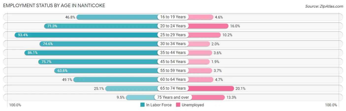 Employment Status by Age in Nanticoke