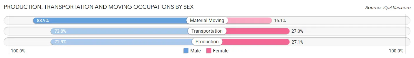Production, Transportation and Moving Occupations by Sex in Nanticoke