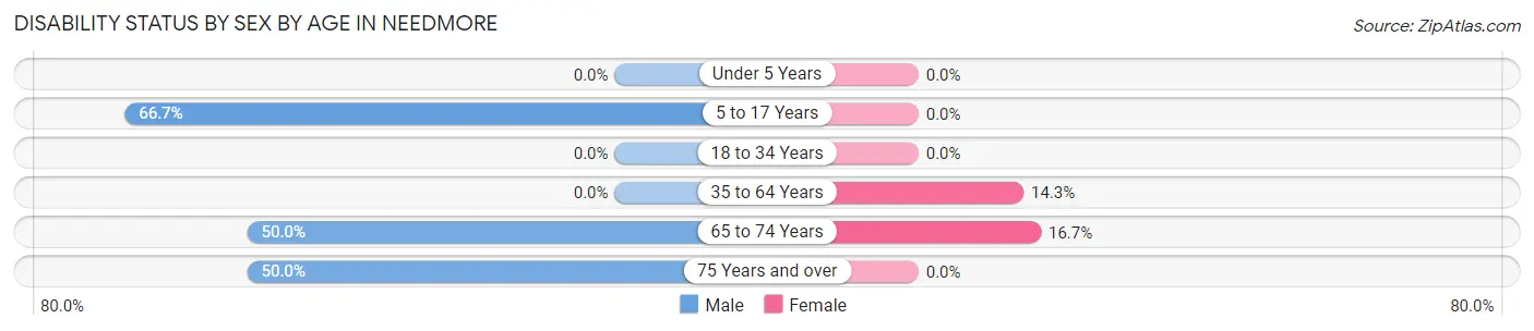 Disability Status by Sex by Age in Needmore