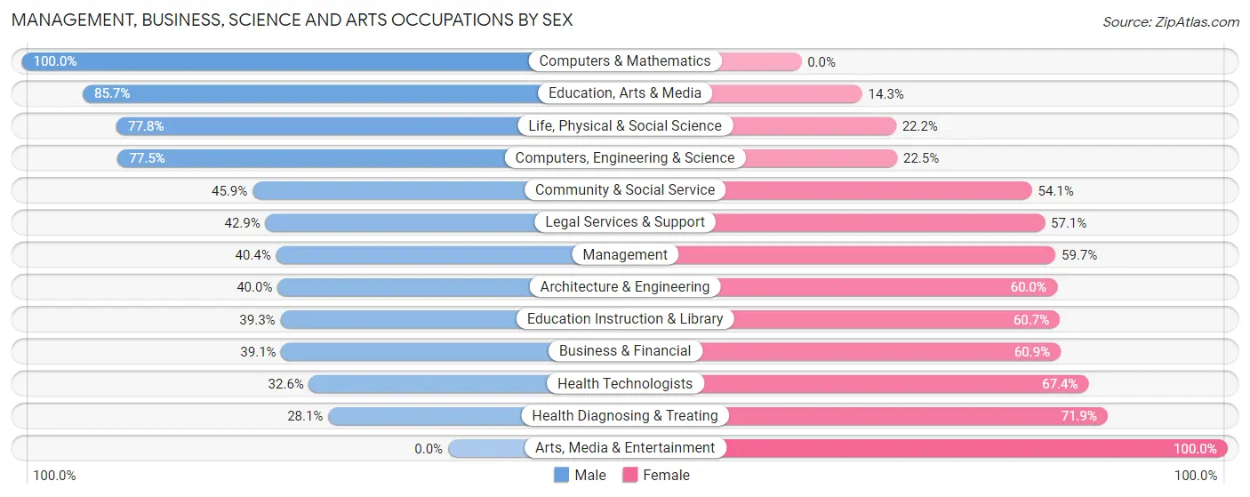 Management, Business, Science and Arts Occupations by Sex in Nescopeck borough