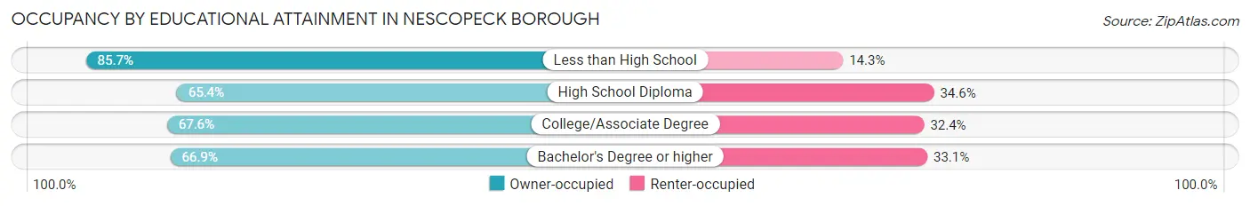 Occupancy by Educational Attainment in Nescopeck borough