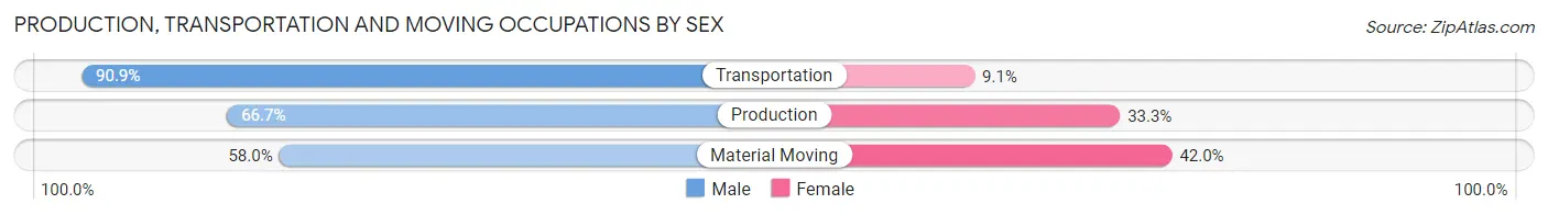 Production, Transportation and Moving Occupations by Sex in Nescopeck borough