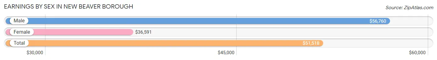 Earnings by Sex in New Beaver borough