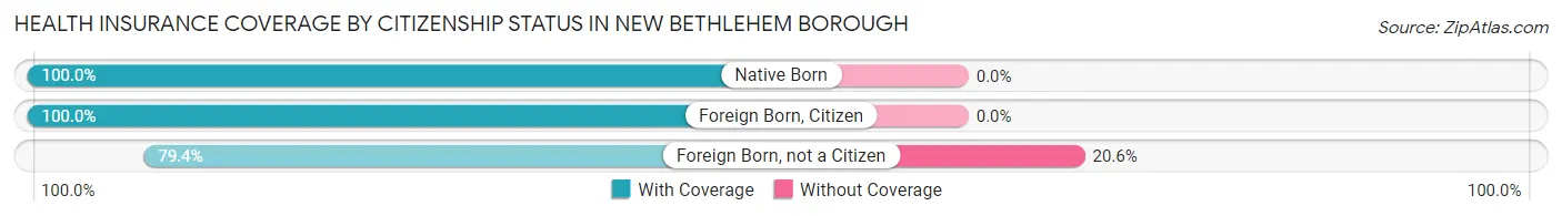Health Insurance Coverage by Citizenship Status in New Bethlehem borough