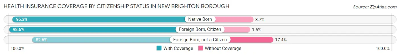 Health Insurance Coverage by Citizenship Status in New Brighton borough