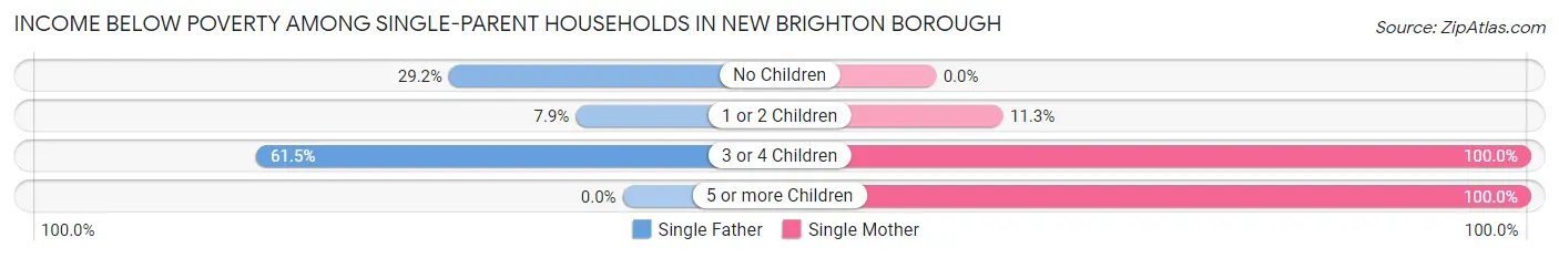 Income Below Poverty Among Single-Parent Households in New Brighton borough