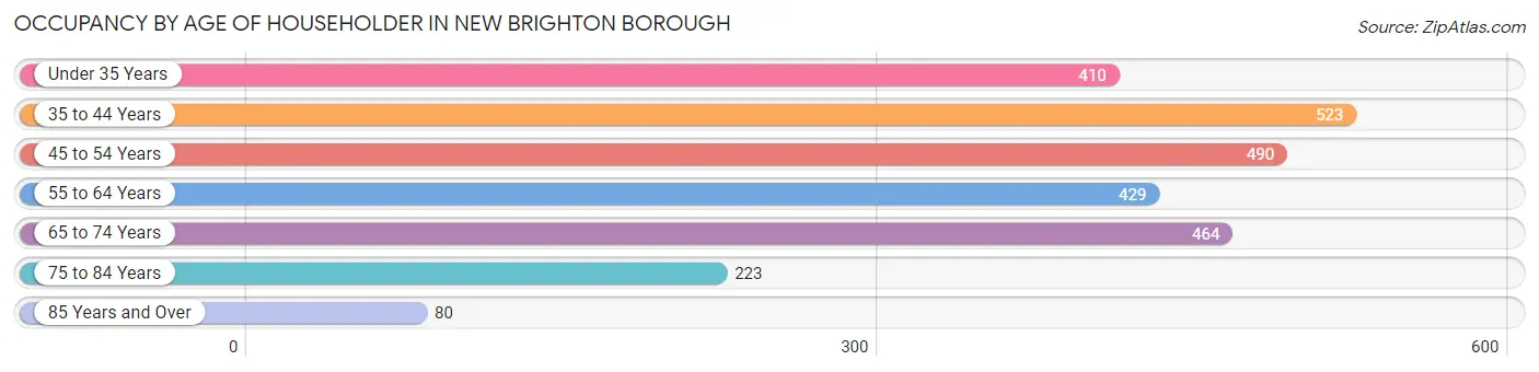 Occupancy by Age of Householder in New Brighton borough