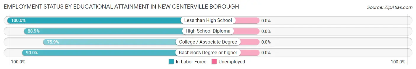 Employment Status by Educational Attainment in New Centerville borough