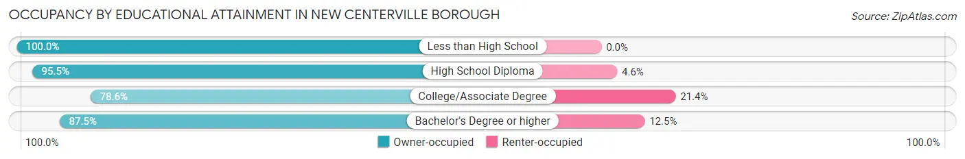 Occupancy by Educational Attainment in New Centerville borough