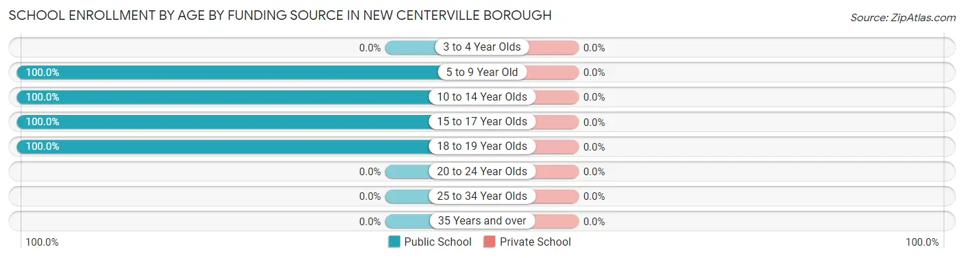 School Enrollment by Age by Funding Source in New Centerville borough