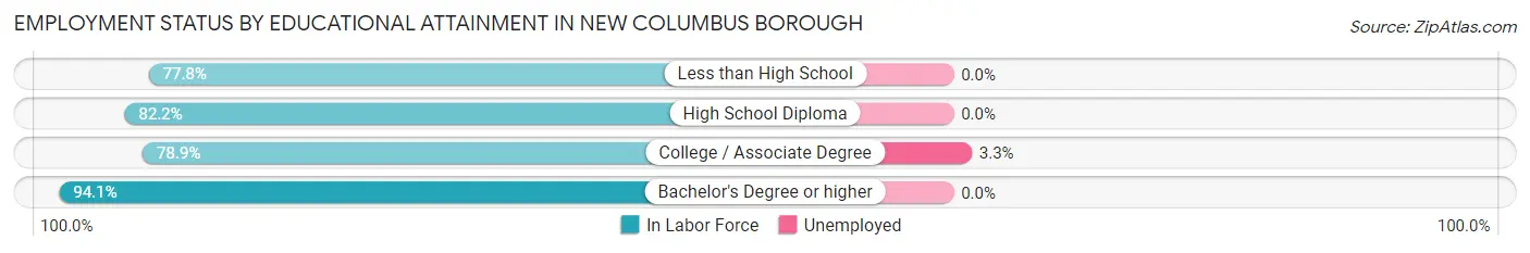 Employment Status by Educational Attainment in New Columbus borough