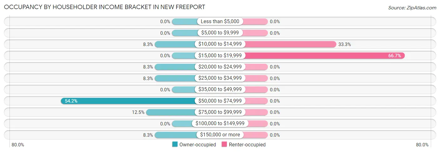 Occupancy by Householder Income Bracket in New Freeport