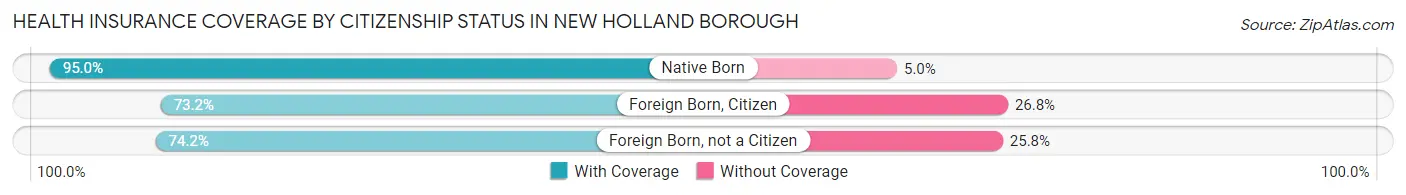 Health Insurance Coverage by Citizenship Status in New Holland borough