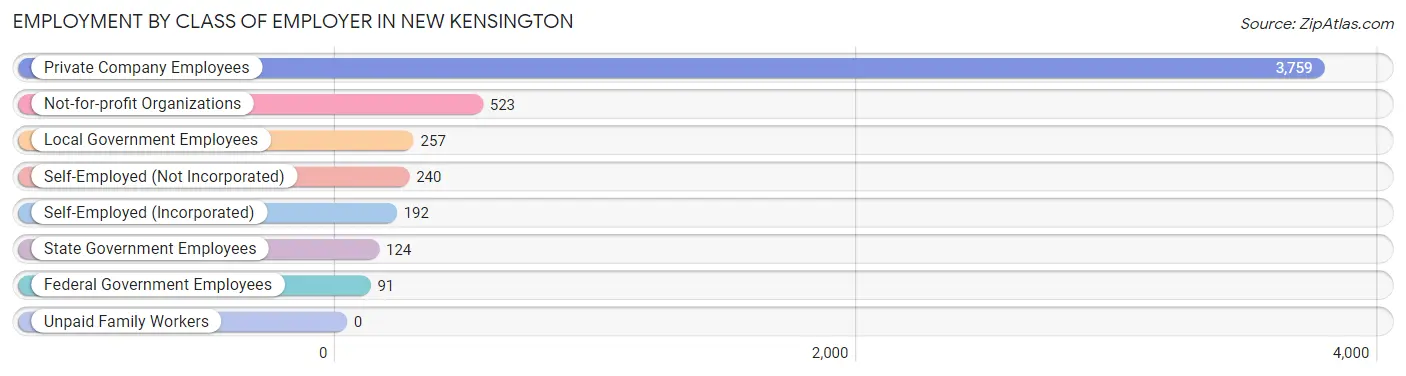 Employment by Class of Employer in New Kensington