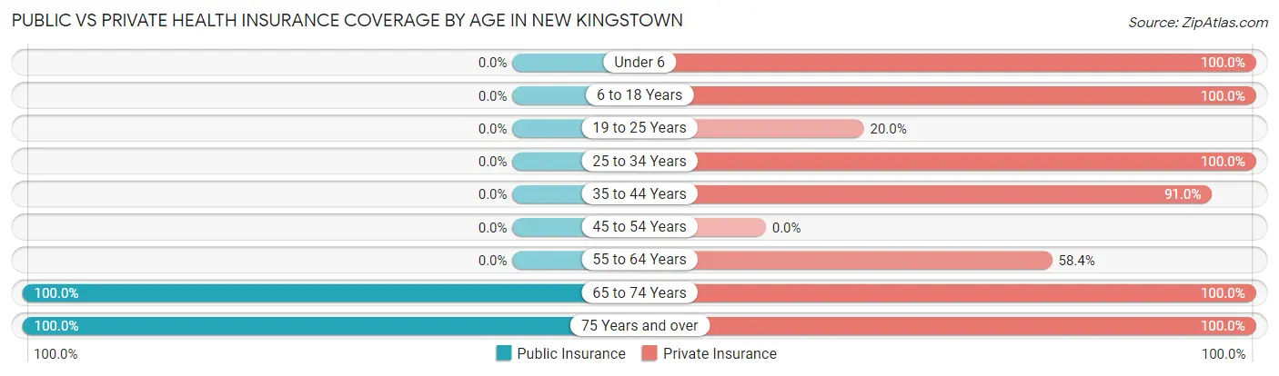 Public vs Private Health Insurance Coverage by Age in New Kingstown
